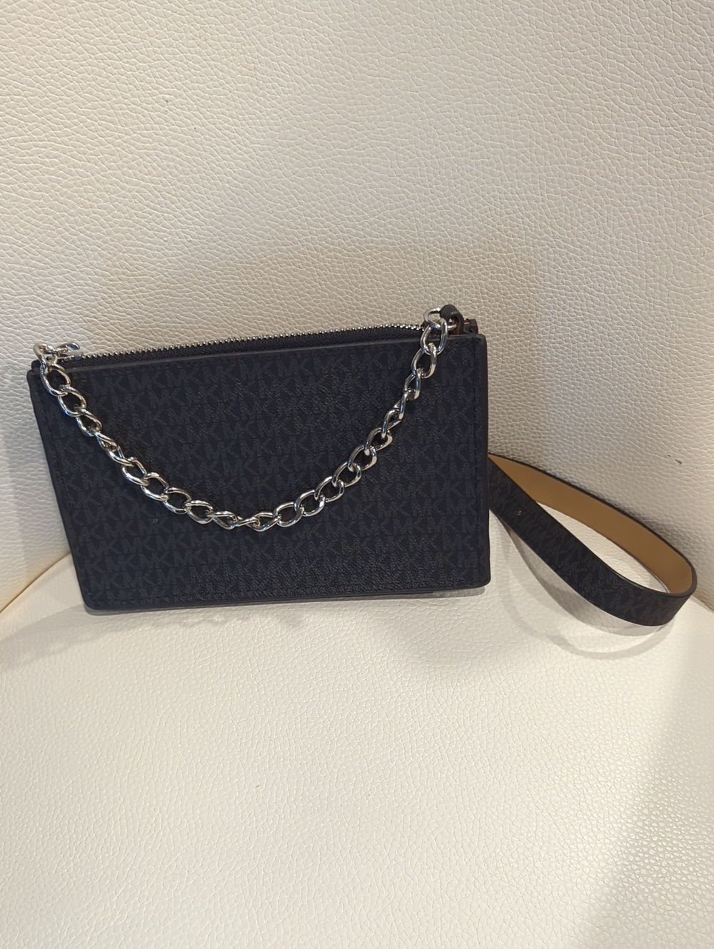 Michael Kors Black Signature Chain Wristlet/Belt bag